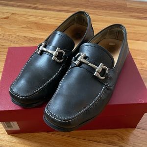 Salvatore Ferragamo Parigi Black Leather Drivers Size 10 EE
